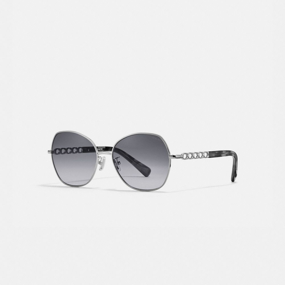 COACH L1130 - SIGNATURE CHAIN ROUND SUNGLASSES GRAY GRADIENT