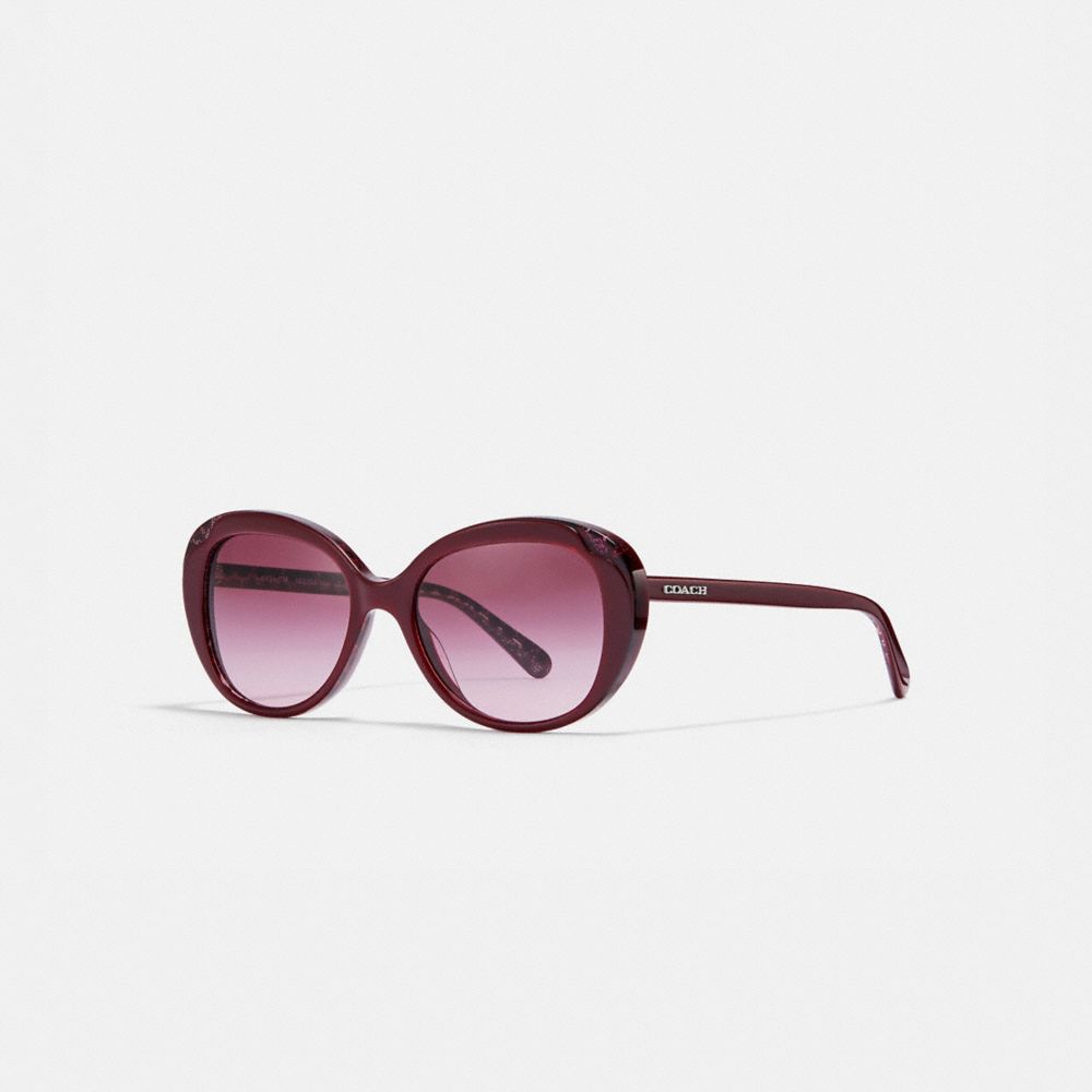 COACH L1134 - PEEK A BOO PETAL ROUND SUNGLASSES BURGUNDY.