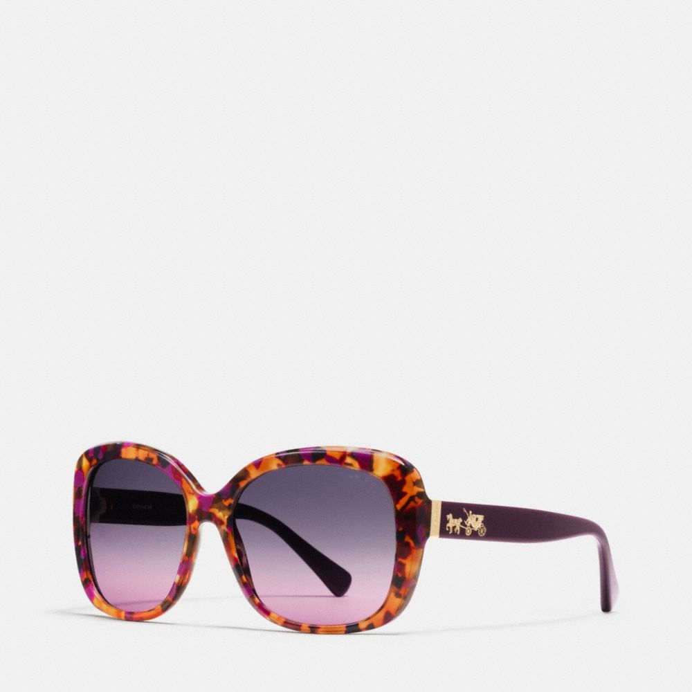 HORSE AND CARRIAGE SQUARE SUNGLASSES - PURPLE CONFETTI - COACH L139