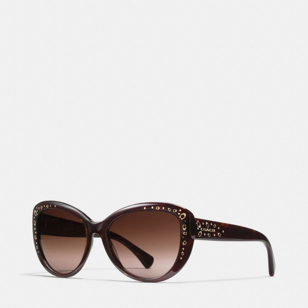 COACH L147 - SIGNATURE SPRAY CAT EYE SUNGLASSES DARK TORTOISE