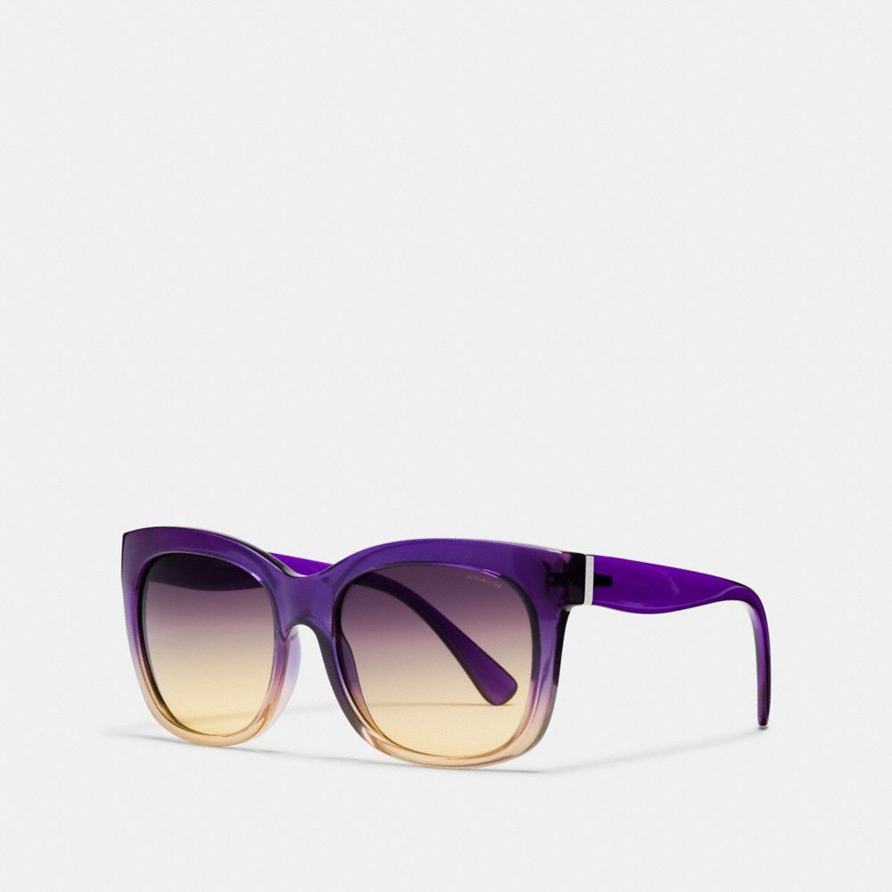 RAINBOW SQUARE SUNGLASSES - PURPLE YLW CRYS GRAD - COACH L157