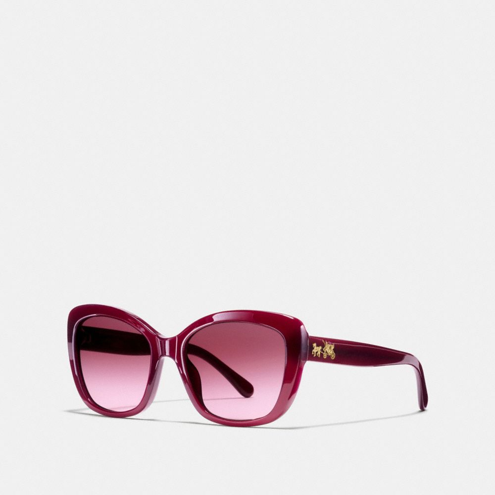 COACH HORSE AND CARRIAGE SOFT SQUARE SUNGLASSES - AUBERGINE - l1639