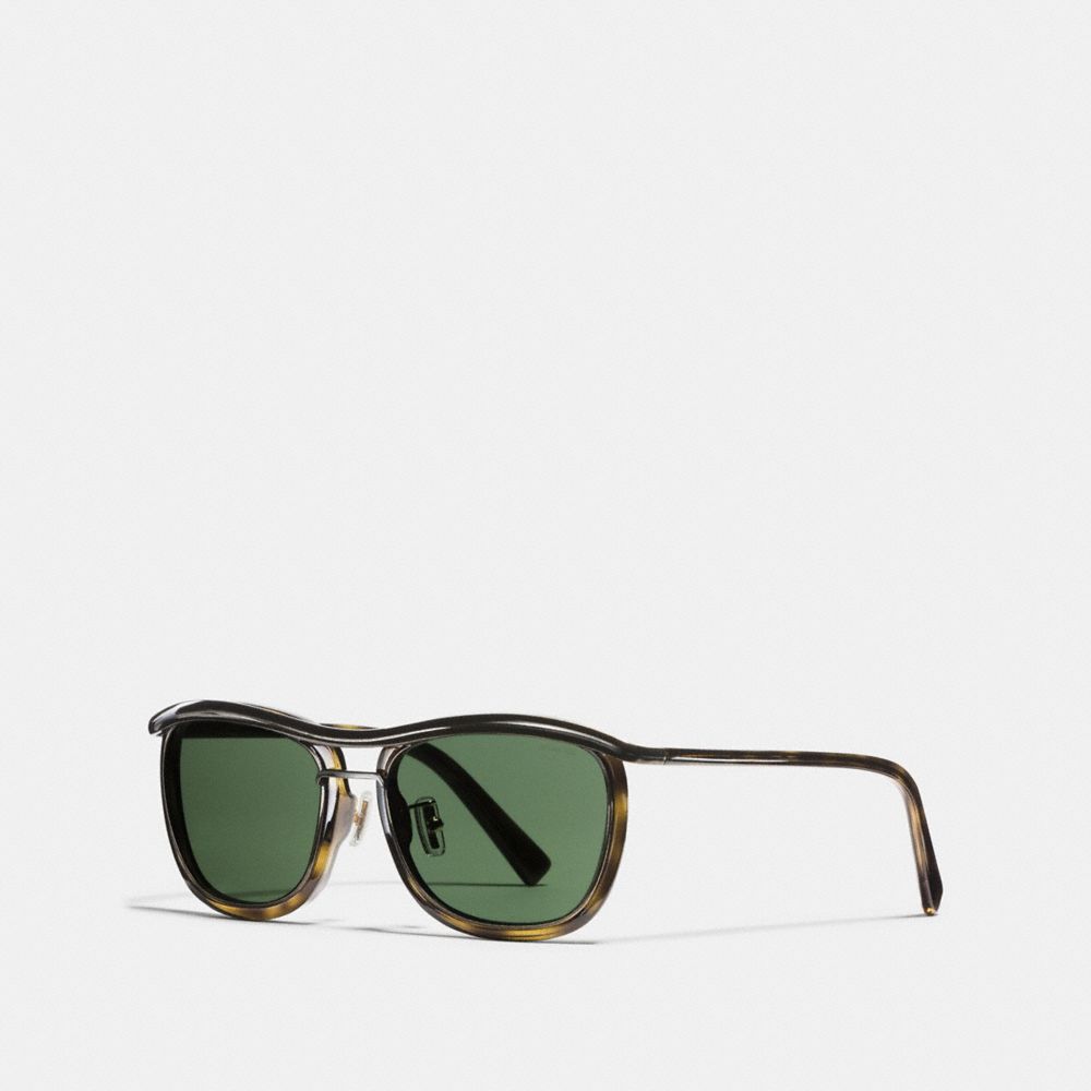 RIMMED PILOT SUNGLASSES - l1640 - OLIVE TORTOISE/ANTIQUE BRASS