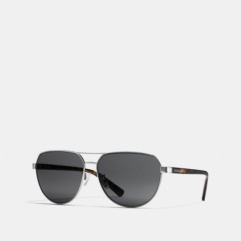 BROOKS PILOT SUNGLASSES - GUNMETAL/DARK TORTOISE - COACH L1658