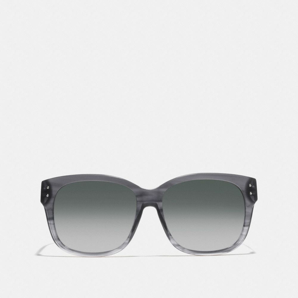 COACH L543 Asia Fit Sienna Rectangle Sunglasses GRAPHITE HORN