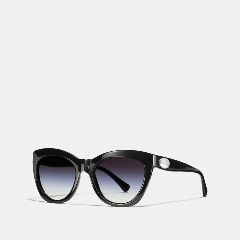 COACH L557 Asia Fit Edie Cat Eye Sunglasses BLACK