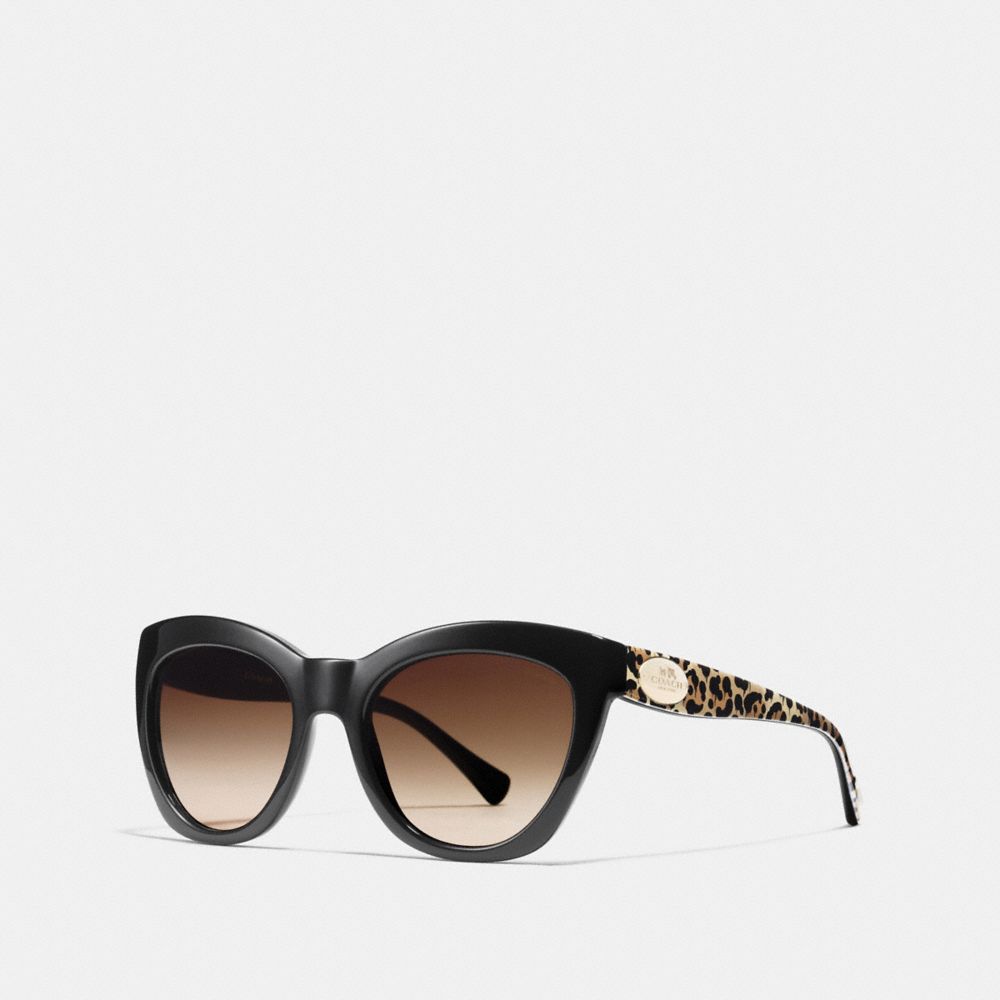COACH L557 Asia Fit Edie Cat Eye Sunglasses WILD BEAST