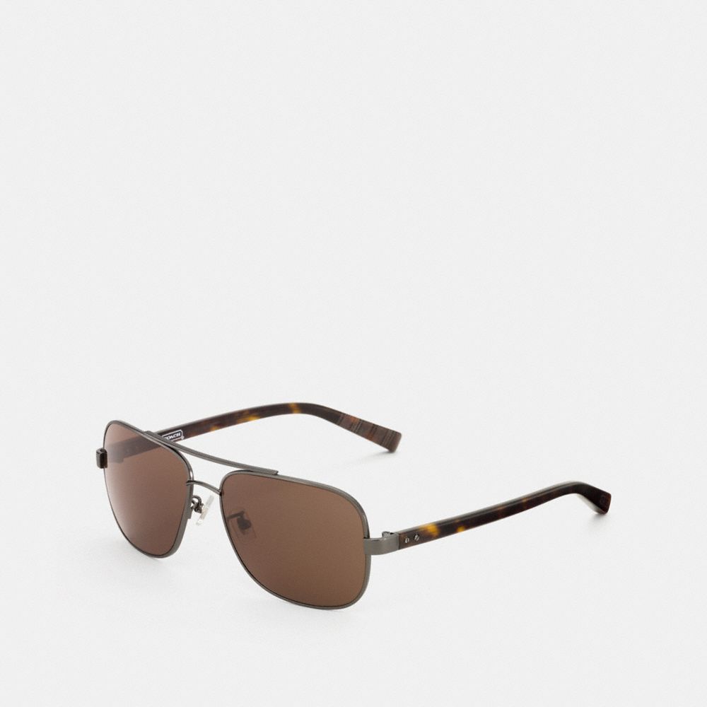 COACH L600 Bleecker Sunglasses GUNMETAL/DARK TORTOISE
