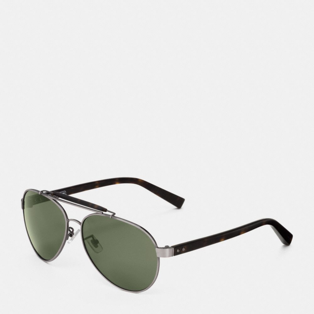 HARRISON POLARIZED SUNGLASSES - GUNMETAL/DK TORTOISE - COACH L602