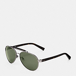 COACH L602 Harrison Polarized Sunglasses  GUNMETAL/DK TORTOISE