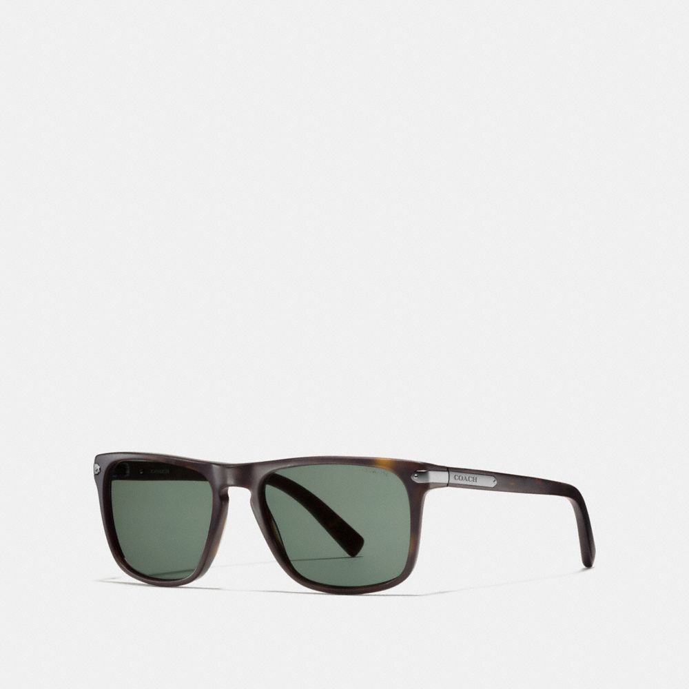 TAG TEMPLE SQUARE SUNGLASSES - MATTE DARK TORTOISE - COACH L612