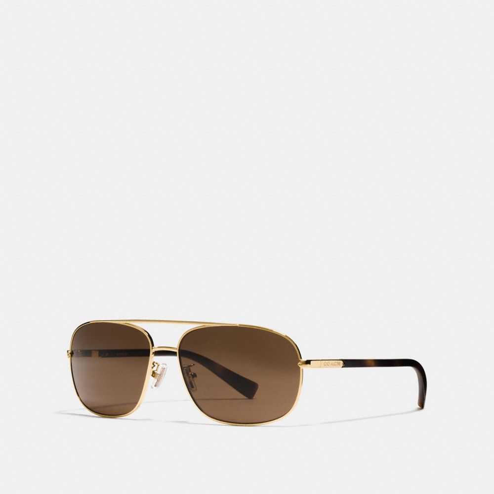 TAG TEMPLE NAVIGATOR SUNGLASSES - COACH l812 - GOLD/MATTE DK  TORT