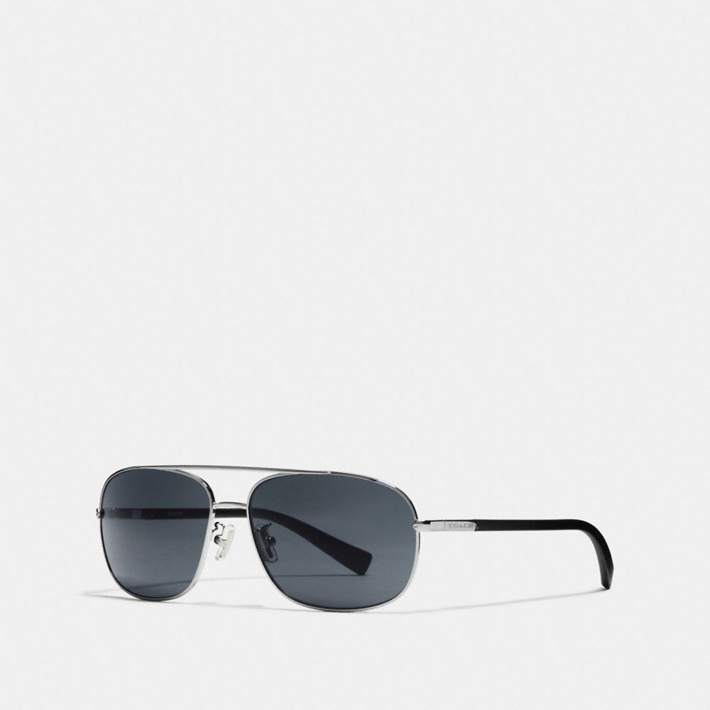 COACH L812 - TAG TEMPLE NAVIGATOR SUNGLASSES GUNMETAL/MATTE BLACK