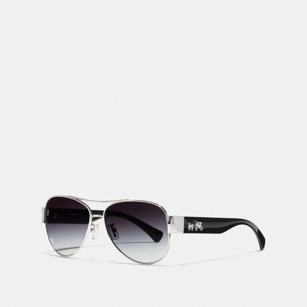 OLIVIA SUNGLASSES - SILVER/BLACK - COACH L944