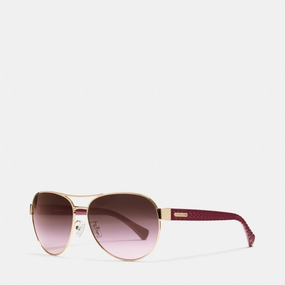 COACH L947 Curbchain Aviator Sunglasses EDB