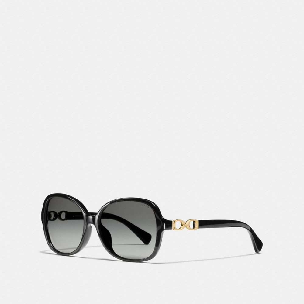 COACH l949 KISSING C RECTANGLE SUNGLASSES BLACK