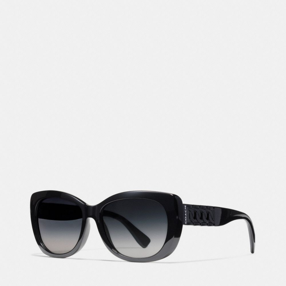 COACH L950 Curbchain Cat Eye Sunglasses BLACK