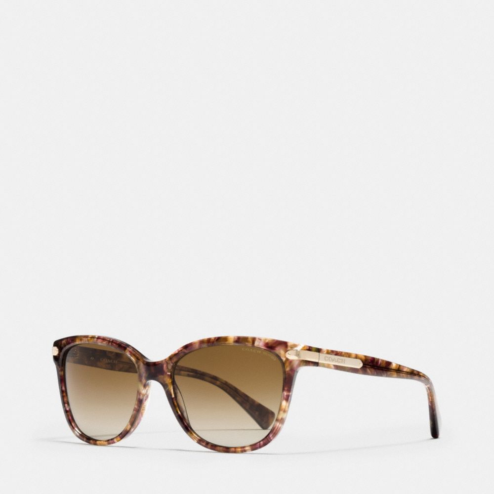 COACH LP109 Tag Temple Cat Eye Polarized Sunglasses CONFETTI LIGHT BROWN