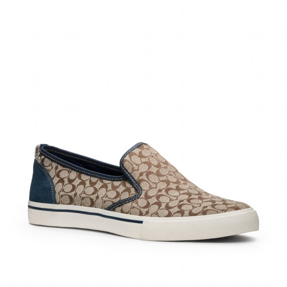 COACH Q1850 KENNETH SLIP-ON SNEAKER KAHKI/NAVY