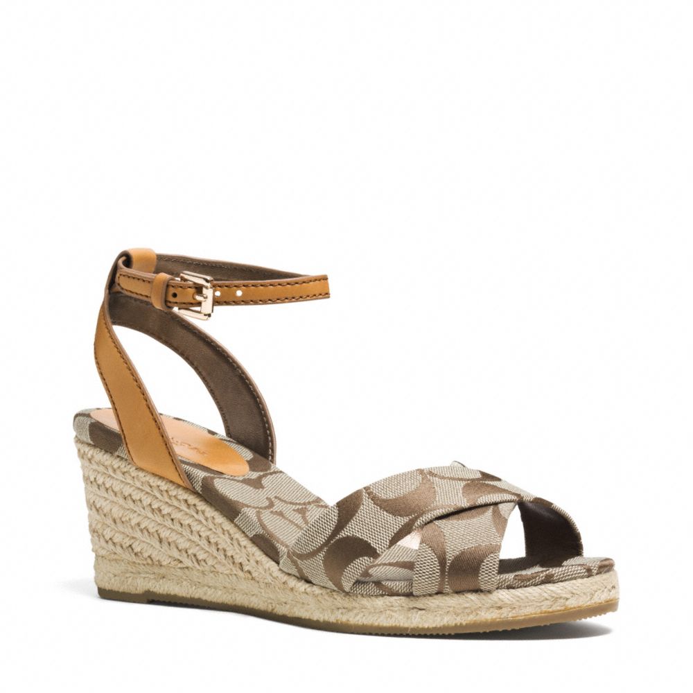 COACH Q3301 Hanna Wedge KHAKI/GINGER