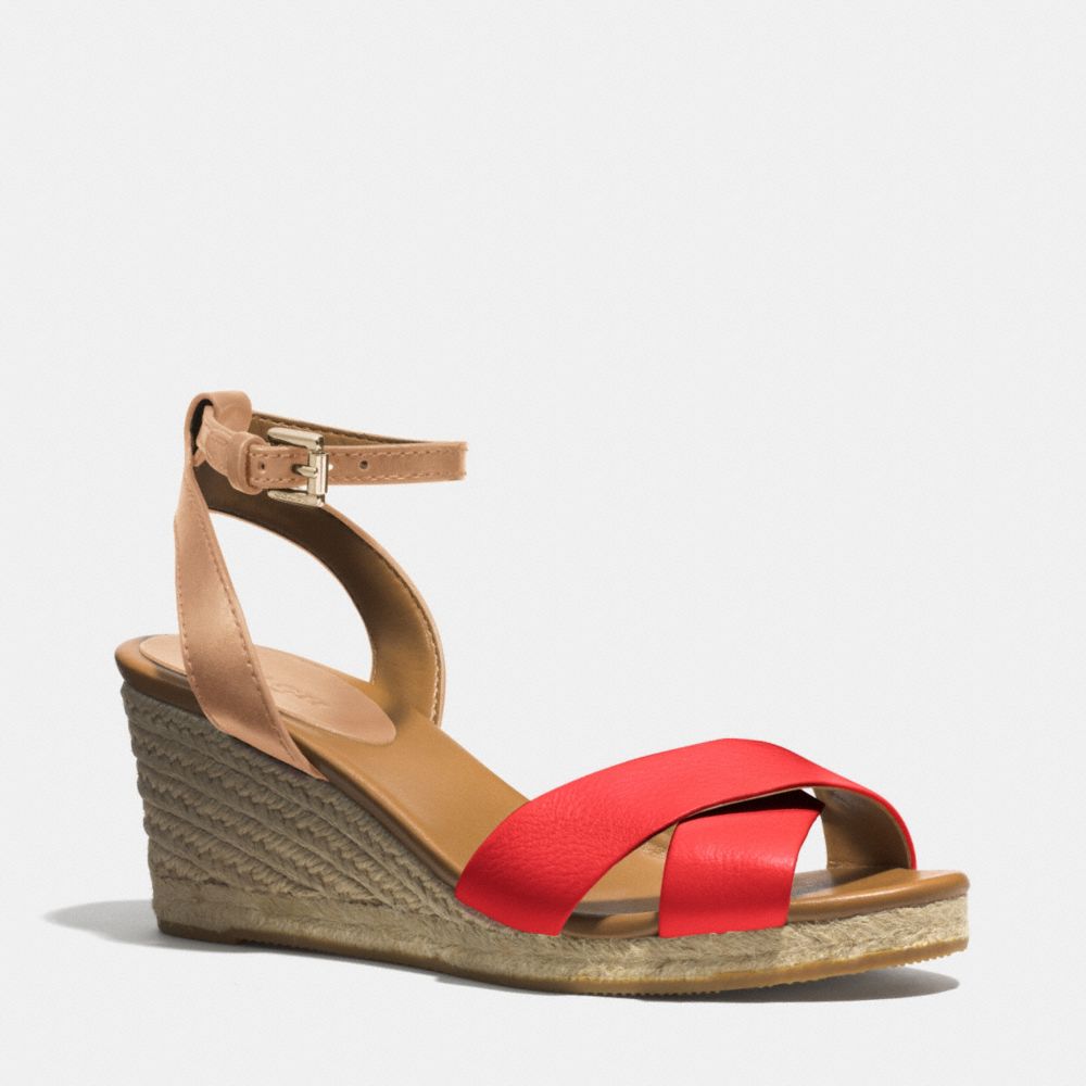 COACH Q3627 Hanna Wedge VERMILLION/NATURAL