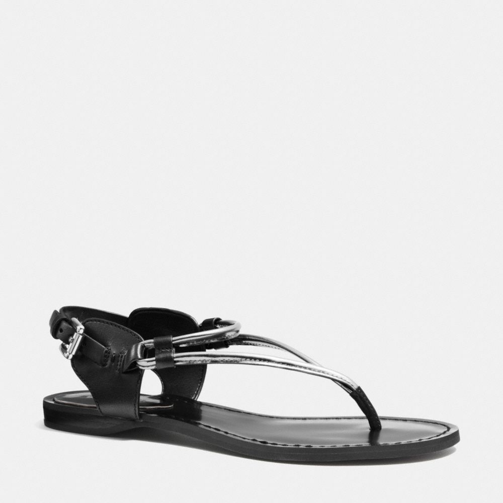 COACH q4056 CASSANDRA SANDAL WARM PEWTER/BLACK