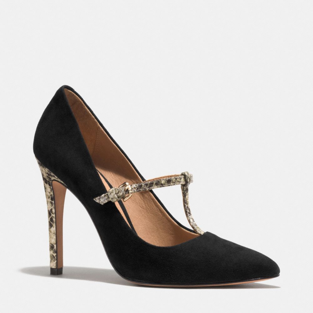 COACH FULTON HEEL - BLACK/NATURAL - q4402