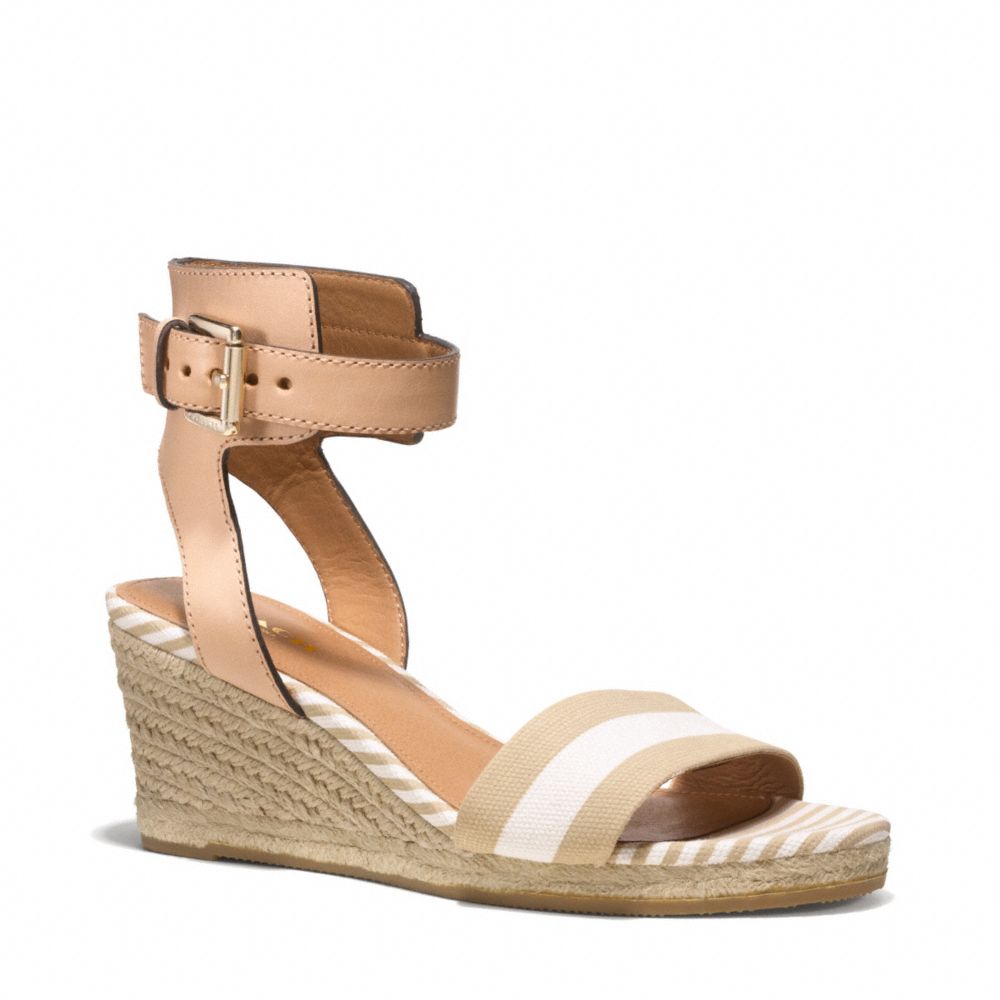 COACH Q5040 HELEN WEDGE KHAKI-WHITE/NATURAL