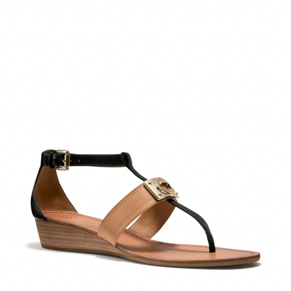 COACH Q5049 INES SANDAL BLACK/NATURAL