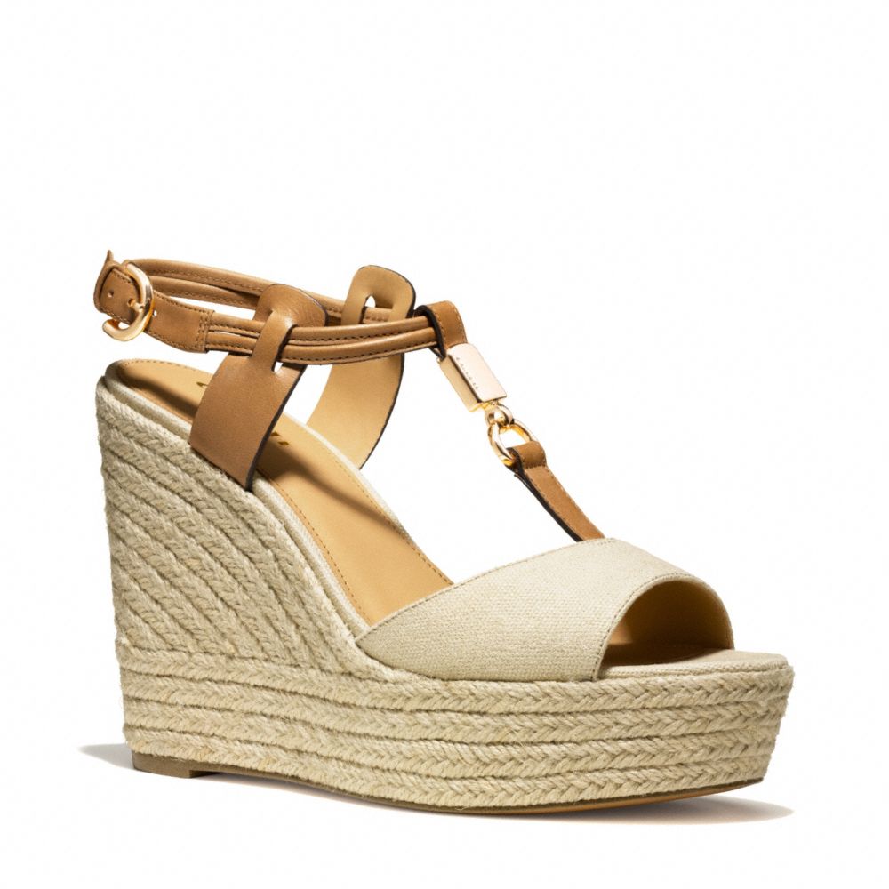 LEAH WEDGE - GOLD/NATURAL - COACH Q6057