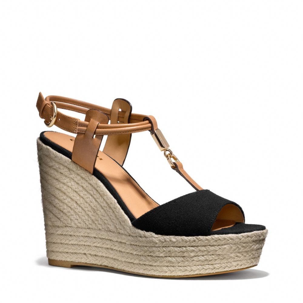 LEAH WEDGE - q6057 - BLACK/GINGER