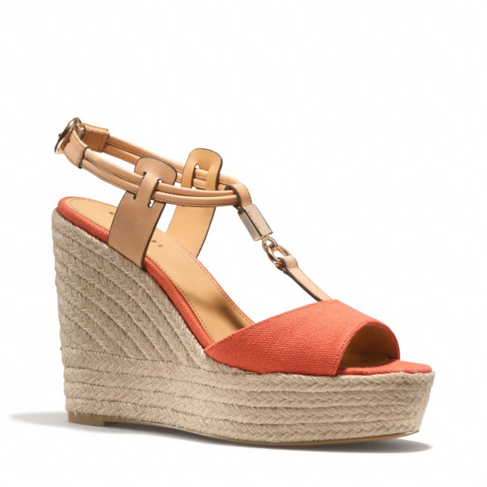 LEAH WEDGE - q6057 - PAPAYA/NATURAL