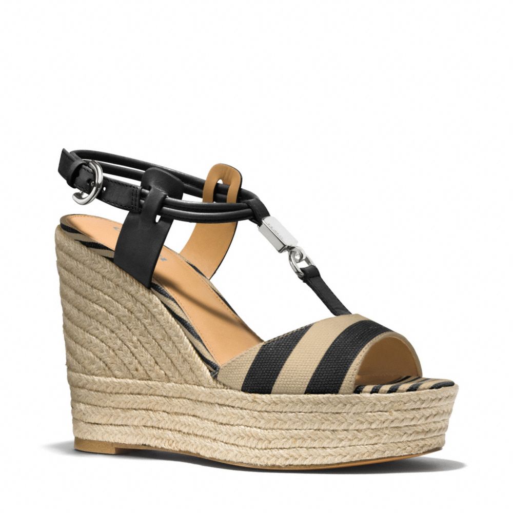 COACH LEAH WEDGE - BLACK CAMEL/BLACK - q6057