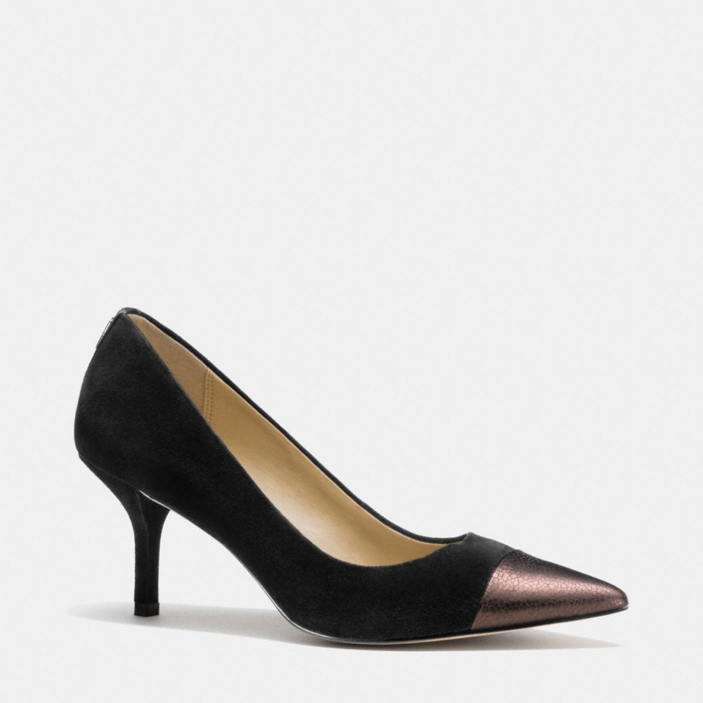 COACH Q6113 ZAYNA PUMP -BLACK/COPPER