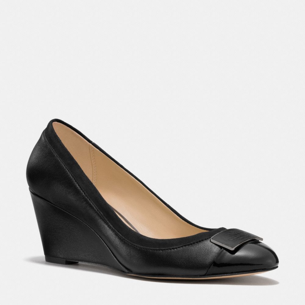 HEATH WEDGE - BLACK/BLACK - COACH Q6114