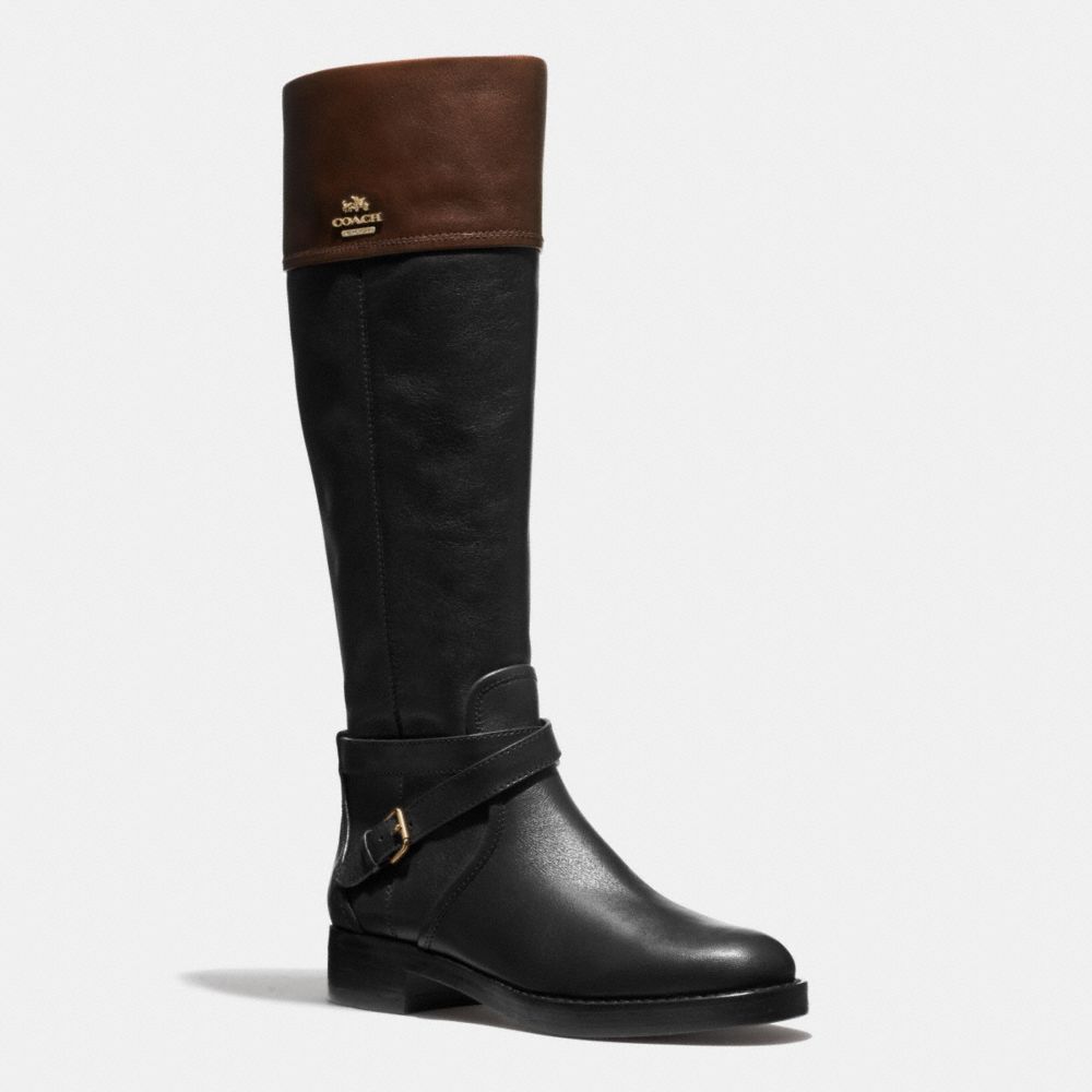 COACH q6301 ELM BOOT BLACK/MAHOGANY