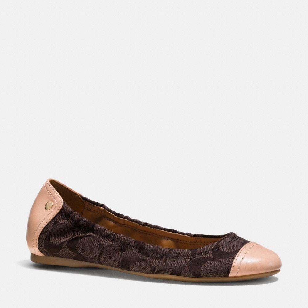 COACH CALLIE FLAT -  BROWN MAH/NATURAL - q6534