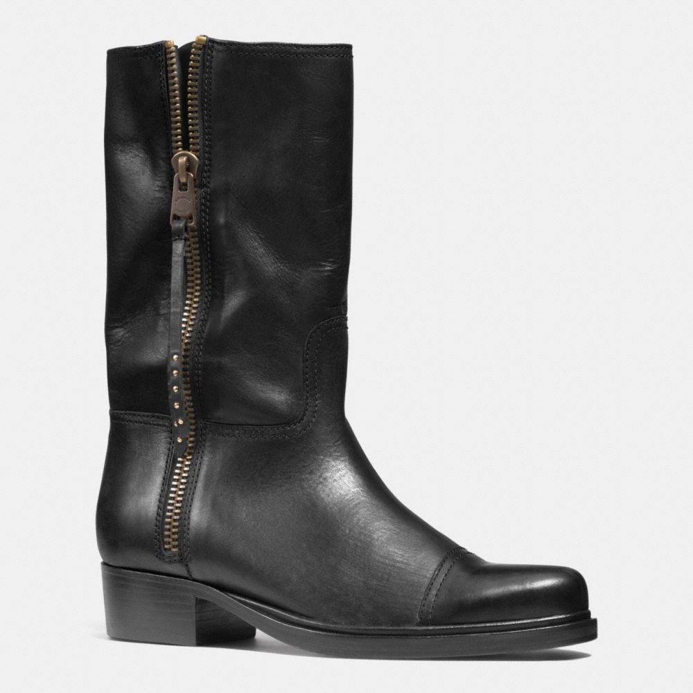 COACH Q6551 SHORT ROPER  BOOT BLACK/BLACK