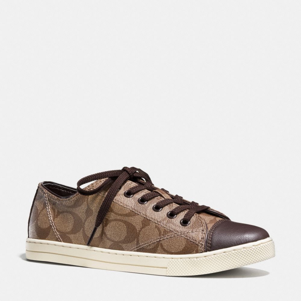 COACH Q6733 PARKWAY SNEAKER KHAKI/CHESTNUT