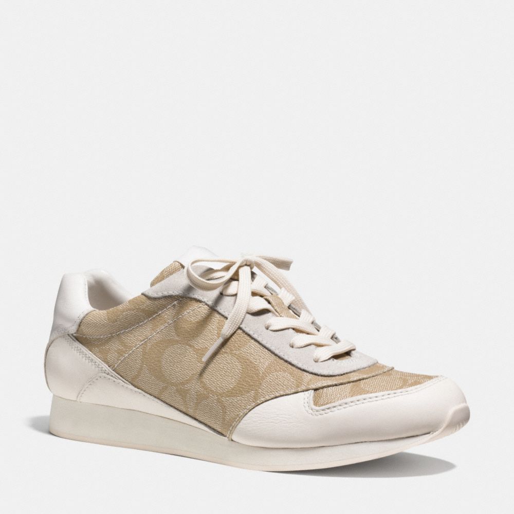 COACH q6735 REBECCA SNEAKER LIGHT KHAKI/CHALK