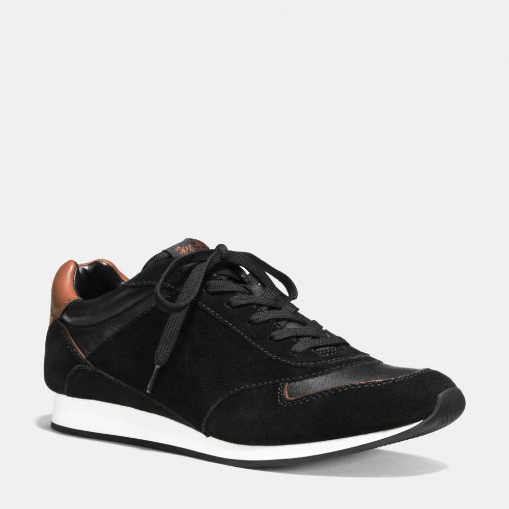 COACH Q6816 Rebecca Sneaker BLACK/SADDLE
