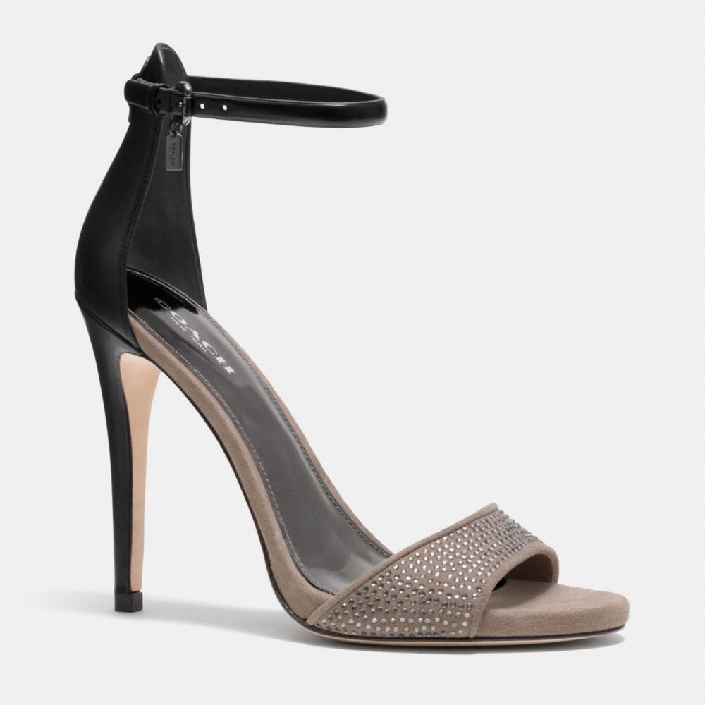 COACH Q7037 JOSEPHINA HEEL LIGHT-GOLD-FEATHER-GREY/BLACK