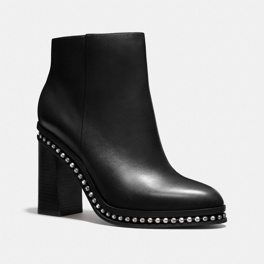 COACH JUSTINA BEAD CHAIN BOOTIE - BLACK - q7693