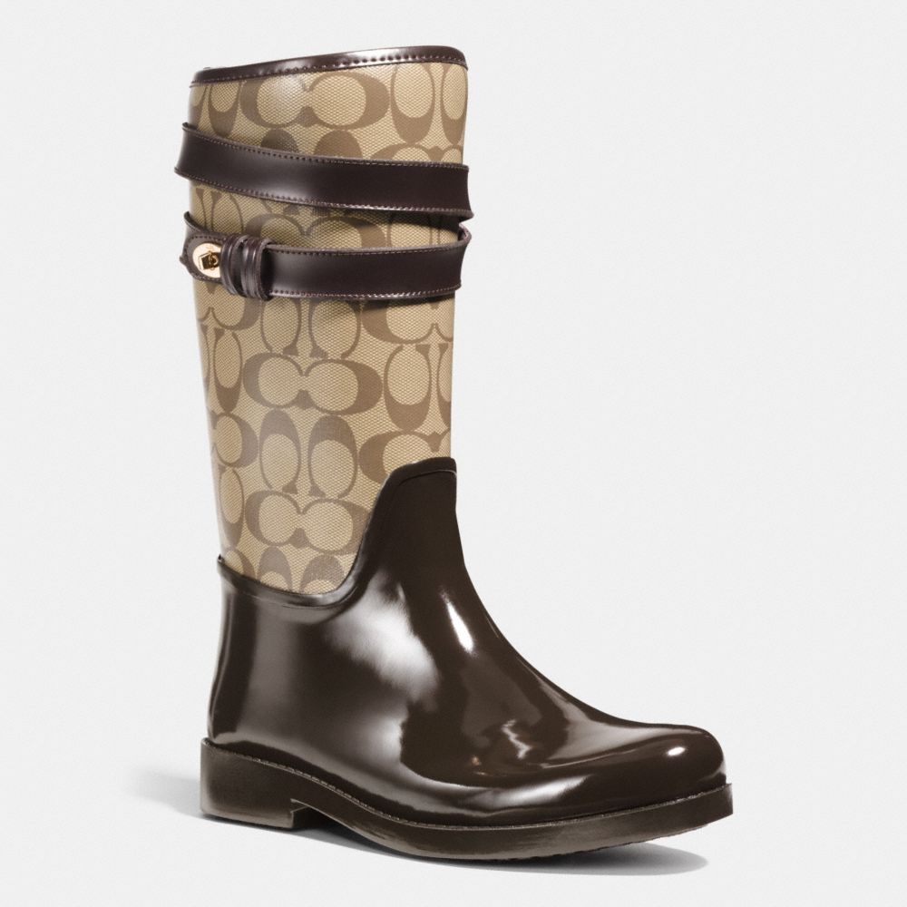 COACH TRISHA RAINBOOT - CHESTNUT/KHAKI - q7723