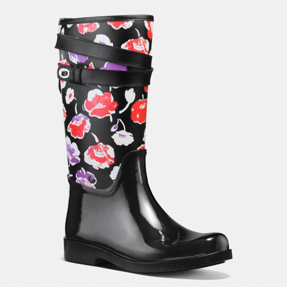 COACH Q8010 TRISHA RAINBOOT BLACK/BLACK-MULTI