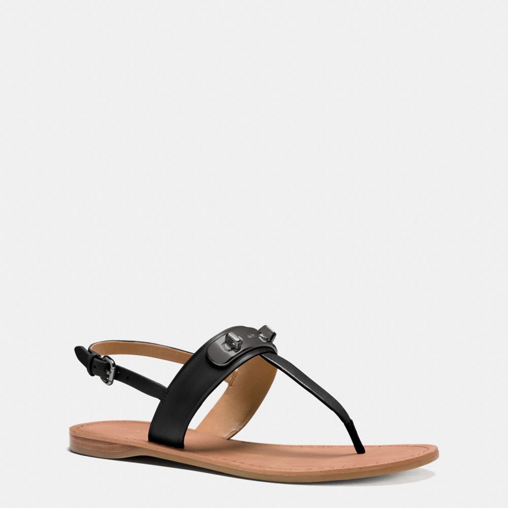 COACH q8100 GRACIE SWAGGER SANDAL BLACK