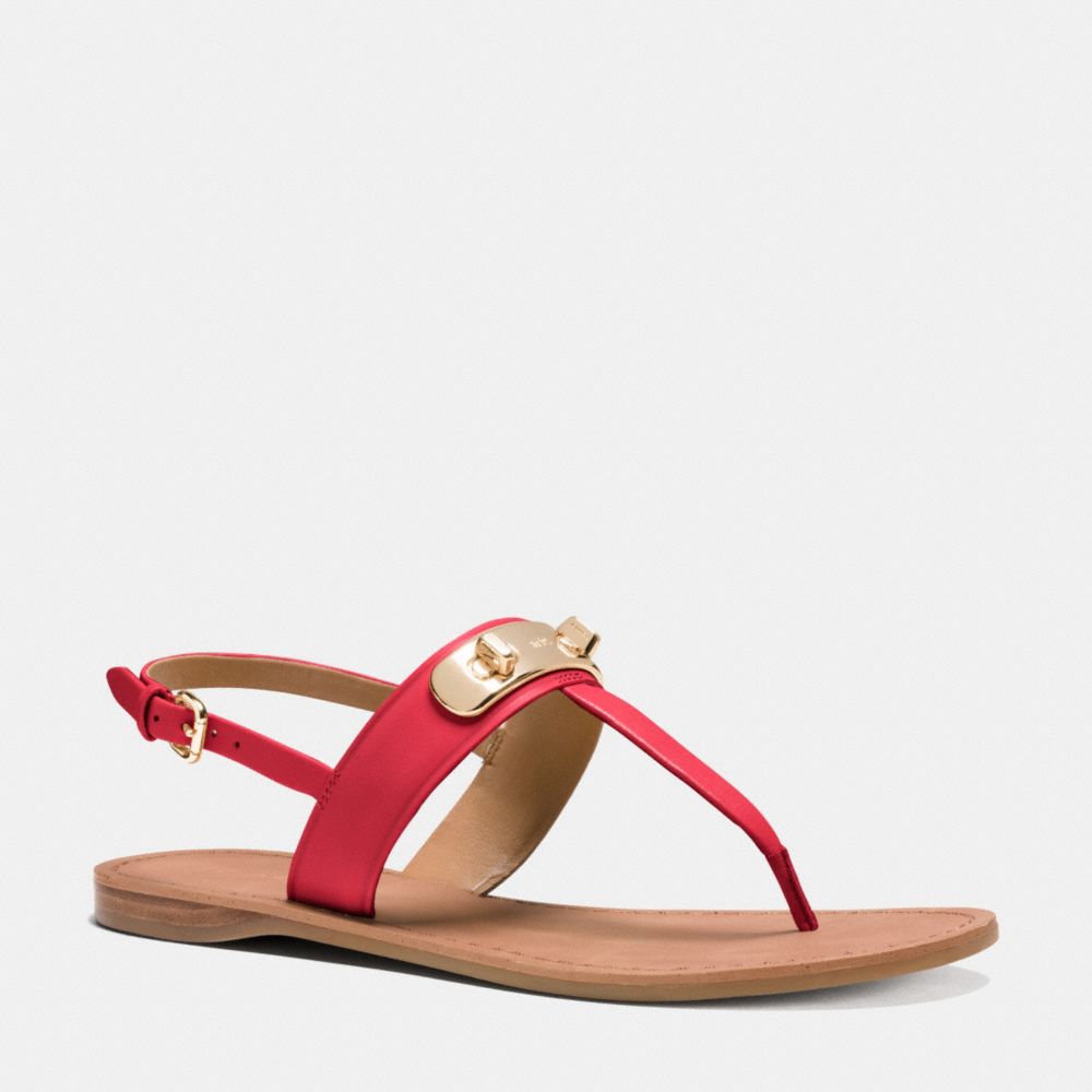 COACH GRACIE SWAGGER SANDAL - TRUE RED - q8100