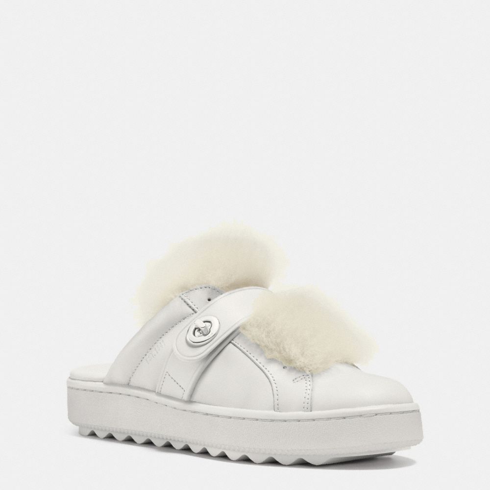 COACH Q8117 Lo Top Slide Sneaker PALE WHITE/NATURAL