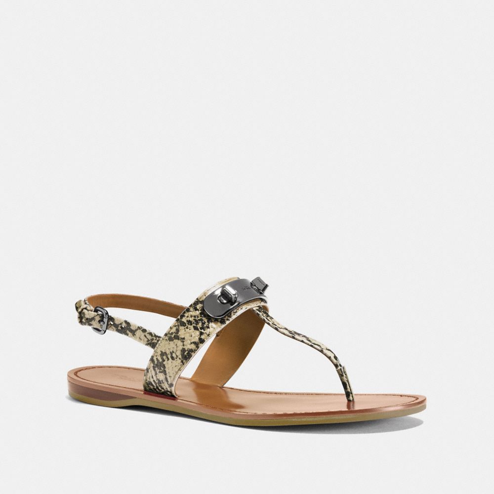 COACH q8140 GRACIE SWAGGER SANDAL NATURAL