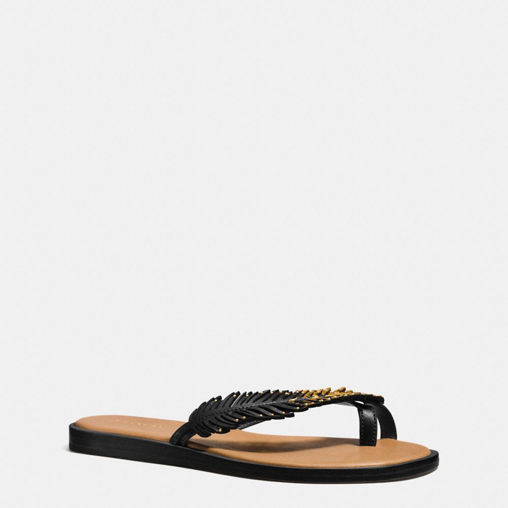 COACH Q8301 BALI SANDAL BLACK/GOLD